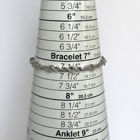 Kay Jewelers Sterling Silver 925 JWBR Infinity Link Diamond Tennis Bracelet FLAW - Picture 10 of 16